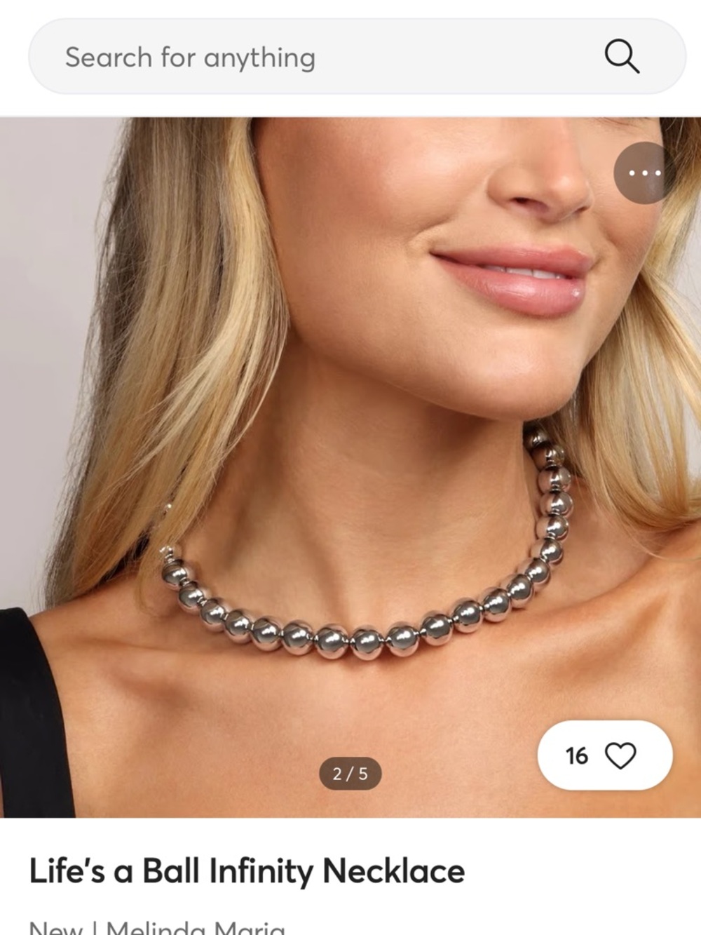 Melinda Maria Polished large Silver Bead Necklace - life’s a ball